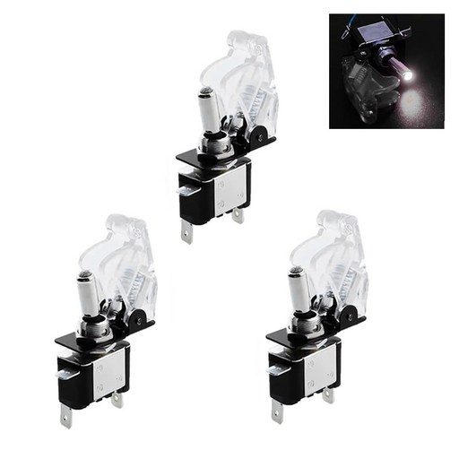 JK LED 전투기 스위치 화이트 램프 토글 DC12V DIY 버튼 자동차