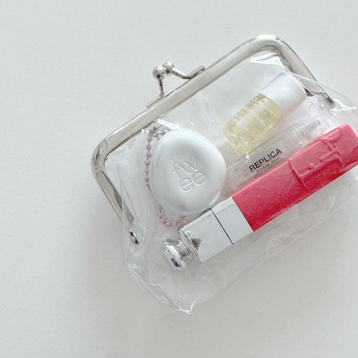 최화정 투명지갑 투명똑딱이 PVC 화장품 파우치