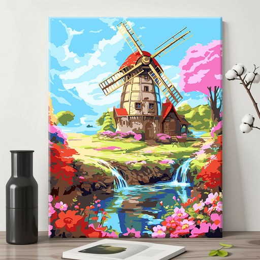 HORMOO 페인팅 DIY명화그리기 DIY캔버스형 diy 그림그리기 40 x 50cm (액자+색칠하기도구)