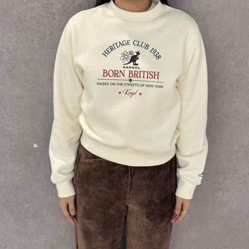 국내정식매장 캉골 티셔츠 Kangol 우먼스 헤리티지 클럽 스웨트셔츠 1796 아이보리