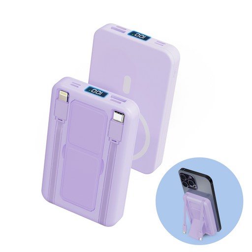 아우스힐 15W 무선충전 PD22.5W QC3.0 고속충전 일체형 맥세이프 호환 보조배터리 10000mAh