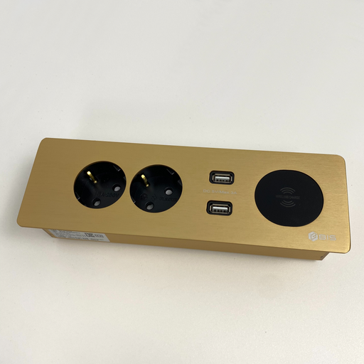 BIS 빌트인 콘센트 플랫 2구 USB 무선충전 테이블 책상 매립 매입 BID-2002FW