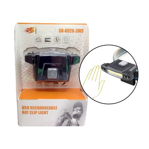 COB LED 모션 센서 캡라이트 동작감지 헤드랜턴 USB 충전식 낚시랜턴 캠핑랜턴
