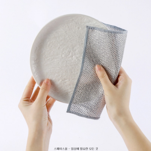 [스페이스올] 논스크래치 찌든때 수세미 더블형; 도톰하고 탄탄 - 식기세척 주방청소 다용도 주방 욕실 인덕션 손상 없는 강력세척