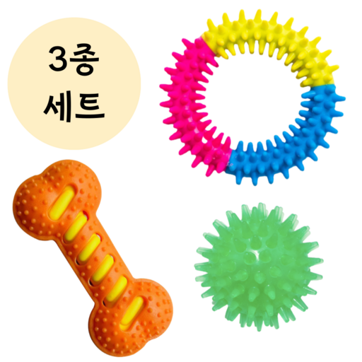 가온루트 삑삑이 소리나는 강아지 이갈이 장난감 3종 세트