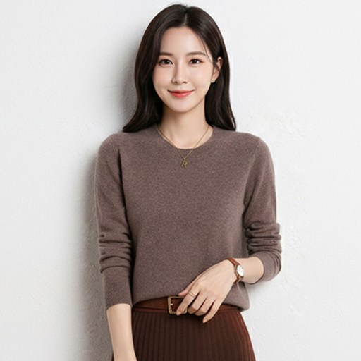 디커스텀 여성용 라운드넥 니트 티셔츠 디커스텀 여성용 라운드넥 니트 티셔츠