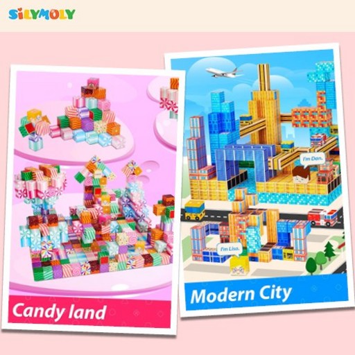 SILYMOLY 루덴스 80pcs 자석블록 빌딩블록 CANDY CITY 실리몰리