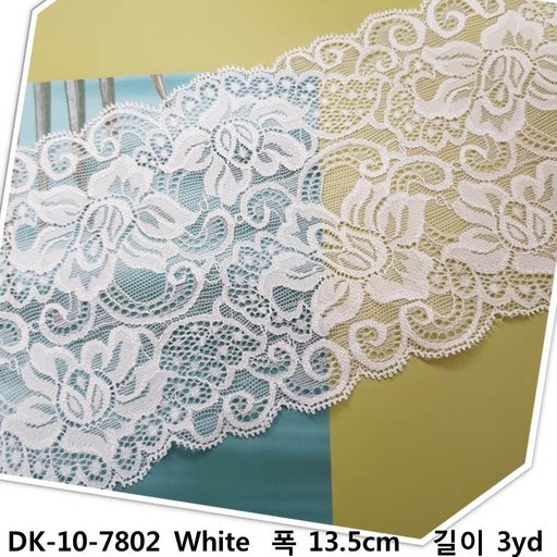 dklace 스판레이스 / DK-10-7802(폭13.5cm 길이 3yd) 스판레이스 랏셀레이스