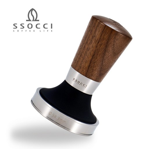 SSOCCI 58.3mm 프리미엄 커피 탬퍼 - SUS316 베이스 에스프레소 바리스타 탬핑 툴 Coffee Tamper (월낫) CP