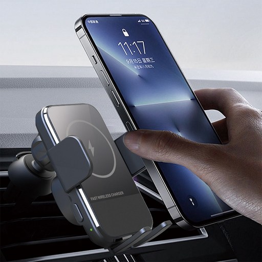 Youchen 15W 무선충전 차량용 핸드폰 거치대 360도 회전 스마트 고속충전 iPhone /Samsung지원 A30