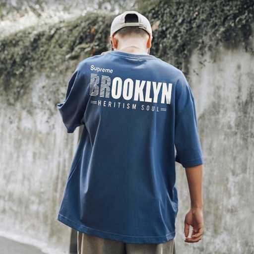 슈프림 [Supreme] M~5XL 오버핏 반팔티 남녀공용 5부 티셔츠_브루클린 (빅사이즈)