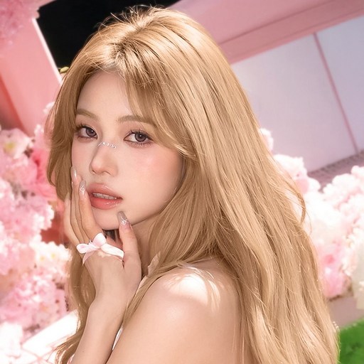 여성 골드브라운 컬러 웨이브 긴머리 통가발 탈색 금발 코스프레 파티용 패션가발
