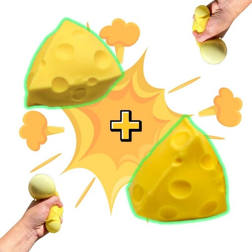 1+1 로제팡 스트레스볼 치즈 모양 말랑이 스퀴시 찐득 젤리볼 스트레스해소