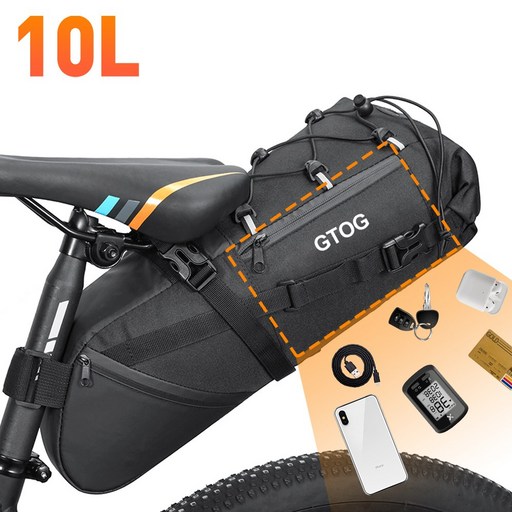 GTOG 자전거 안장가방 10L 대용량 뒷좌석 가방 자전거 가방