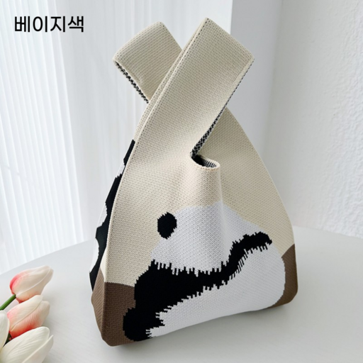 리볼루션 팬더 친구 손목 니트가방 데일리 에코백
