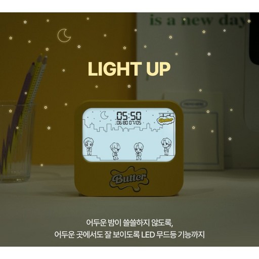 [탁상 시계_애니메이션 알람] [VC] 스누즈 절전 무드등 알람소리녹음 애니메이션 시계