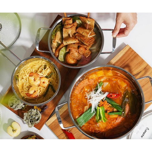 프리미엄 스텐 편수 양수 전골 냄비 3종 세트