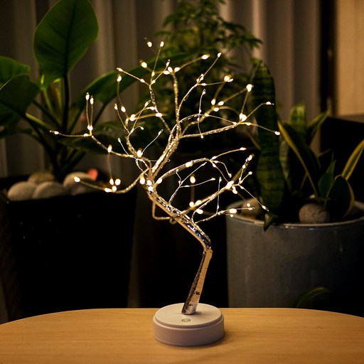 LED 트리 무드등 20인치 50cm 테이블 우드 무선 터치/우드 108구
