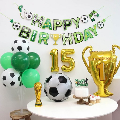 이벤트홀릭 축구 풍선 가랜드 생일 파티 용품 세트