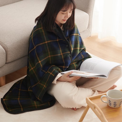 HOMERA 호메라 똑딱이 극세사 플리스 망토 담요