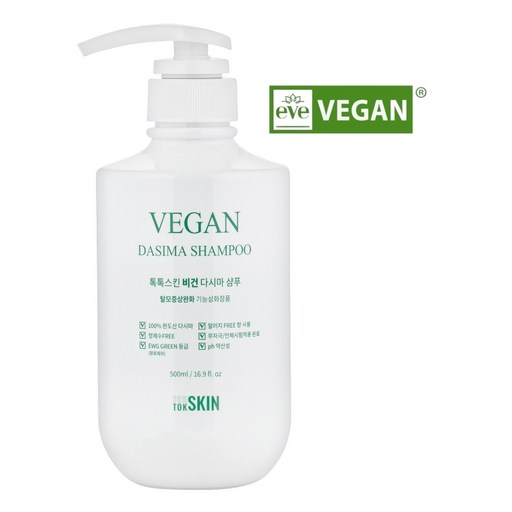 톡톡스킨 비건 다시마 샴푸500ml 1개 탈모 증상완화 샴푸 임산부샴푸 천연샴푸