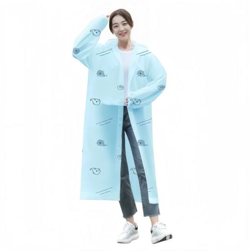 넥스트엣지 귀여운 캐릭터 PEVA 성인 우비 롱 레인코트