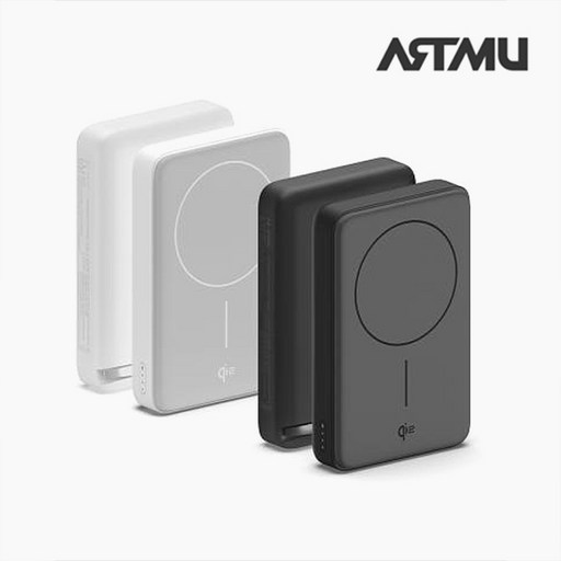 아트뮤 Qi2공식인증 15W 맥세이프 유선30W 초고속 보조배터리 10000mAh 케이블포함 기내반입가능 유무선동시충전 패스스루 킥스탠드 QB110