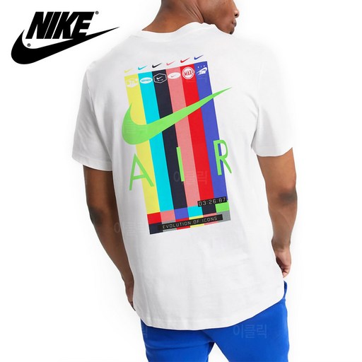 나이키 에어 에볼루션 오브 아이콘 반팔티 남자 여름 라운드 티셔츠 스우시