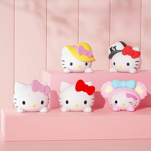 [Hello Kitty]헬로키티 인형 차량용 꾸미기 귀여운 파파 인형 모니터 데스크 장식용 인형 5개 세트