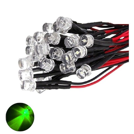 9V 3파이 그린 플랫 와이어 케이블 LED DIY 조명꾸미기 오토조명 장식 키트조립 자동차 오토바이 학교수업용