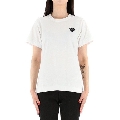 [꼼데가르송] (P1T063 02) 여성 블랙하트 반팔 티셔츠 21SS