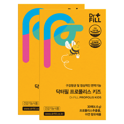 닥터필 어린이 프로폴리스 키즈 영양제 아연 함유 바나나맛 필름 식약청인증 HACCP