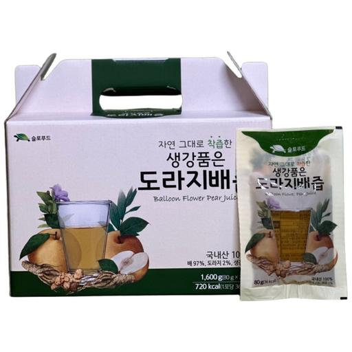 [슬로푸드] 생강품은 도라지 배즙 80g 20포
