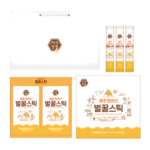 제주벌꿀스틱 달콤허니 8호 12g x 20p + 쇼핑백