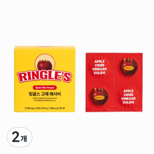 링글스 고체 애사비 캔디 제로슈가 사과초모 고압축 캔디 1박스 28정