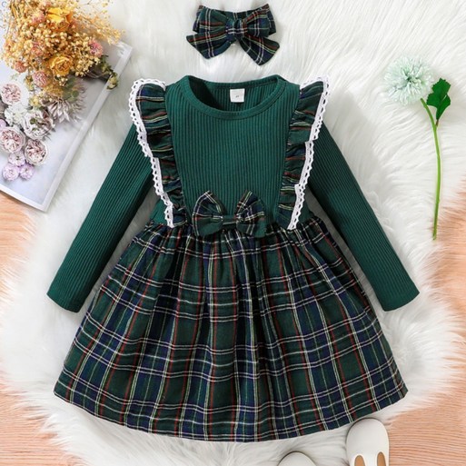 또또데이 여아 체크 원피스 100140 크리스마스 하객룩 명절