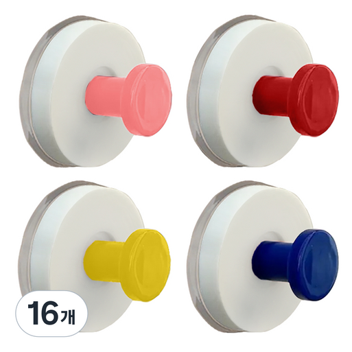 심플리프 무타공 다용도 부착 후크, 16개, 혼합색상