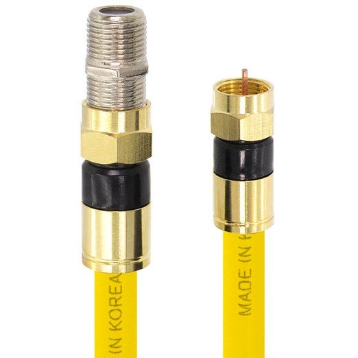 솔탑 국산 골드 고급형 RF 안테나 옐로우 연장 TV 동축 수제작 케이블 50M, SOLTOP1293, 1개