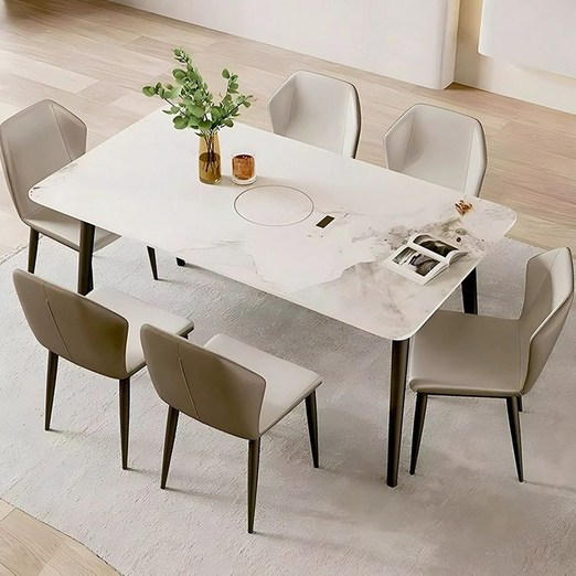 세라믹 인덕션 식탁 가정용 테이블 다이닝 불판 6인