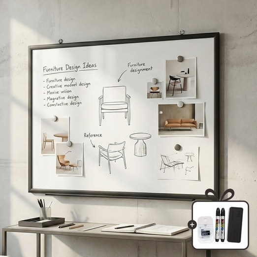 토탈하얀칠판 자석 화이트 보드, 블랙우드