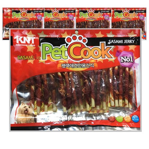 펫쿡 대용량 강아지육포  간식 300g x 5봉