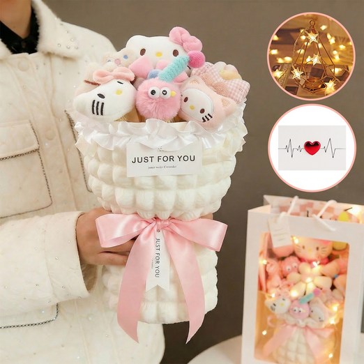 Colvani 인형 꽃다발 화이트데이 여자친구 생일선물 산리오 헬로키티 꽃다발