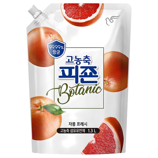 피죤 고농축 항균 보타닉 섬유유연제 자몽프레시향 리필, 1L, 1개