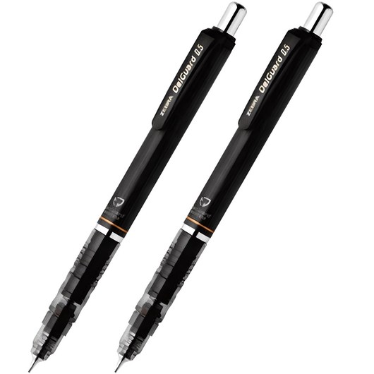제브라 델가드 샤프펜슬 검정, 1mm, 2개