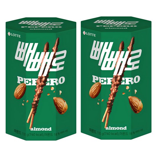 빼빼로 아몬드, 132g, 2개