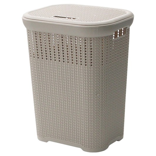 비스비바 니트 빨래바스켓 50L, 브라운