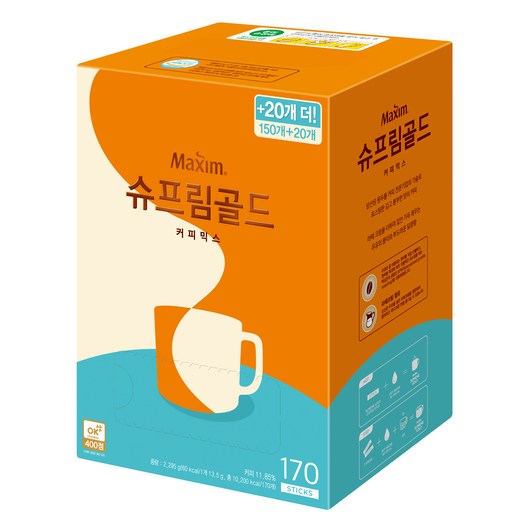 맥심 슈프림 골드 커피믹스, 14g, 170개입, 1개