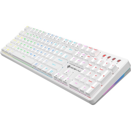 지데빌 스커드 이중사출 키캡 게이밍 기계식 유선 일반형 키보드, 화이트, G917 SCUD, 갈축