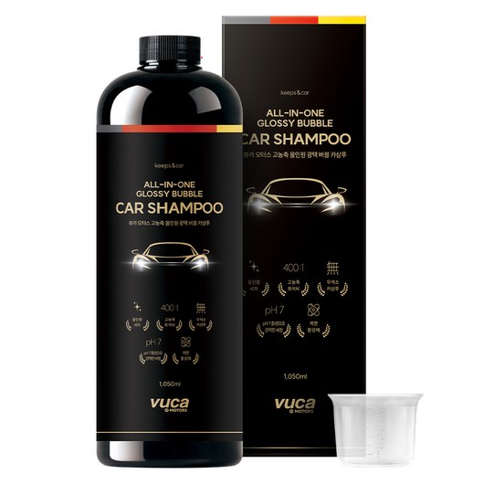 뷰카 모터스 고농축 올인원 광택 버블 카샴푸, 1L, 1개