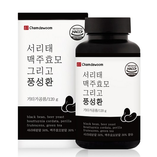 참다움 서리태환 맥주효모 그리고 풍성환, 1개, 120g